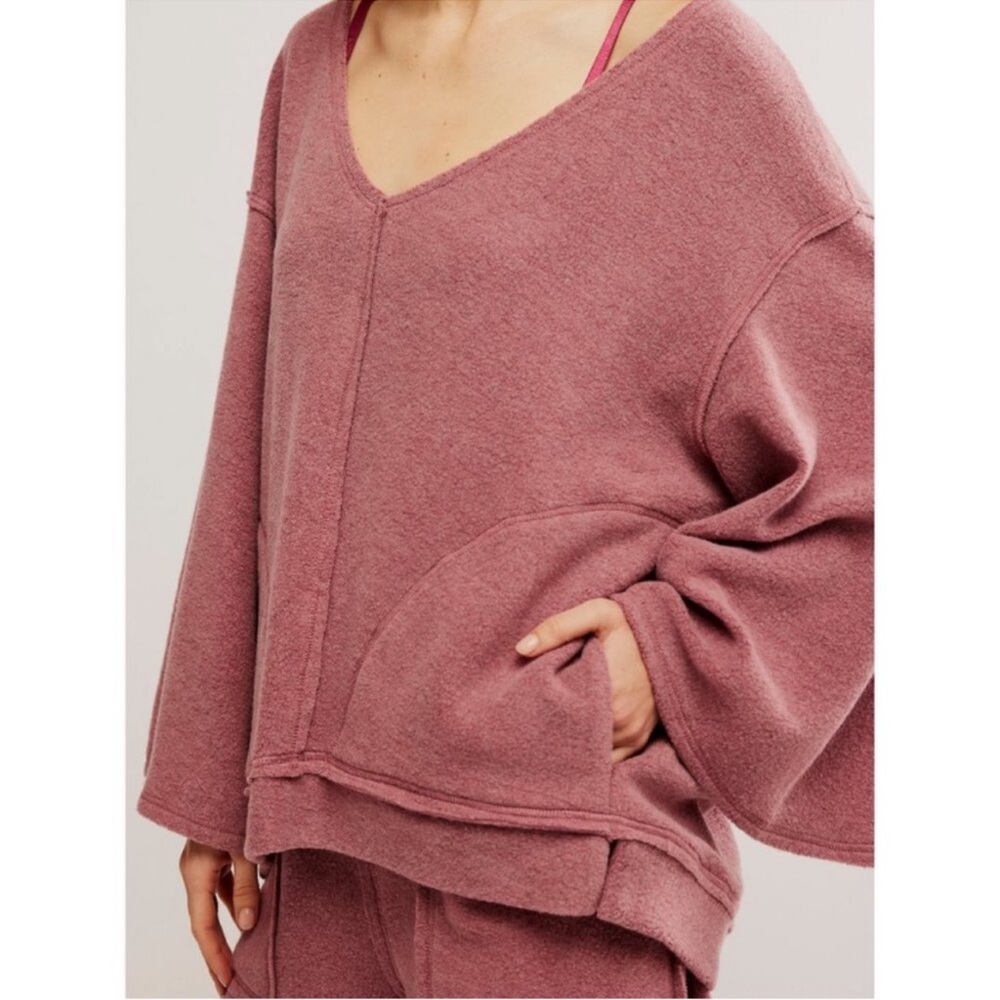 Free People Day Off Fleece Pullover Wild Ginger size large